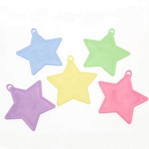 Assorted Pastel Colours Star Shaped Plastic Weights