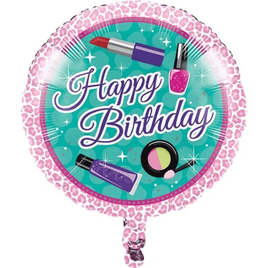 18" Sparkle Spa Happy Birthday Foil Balloon