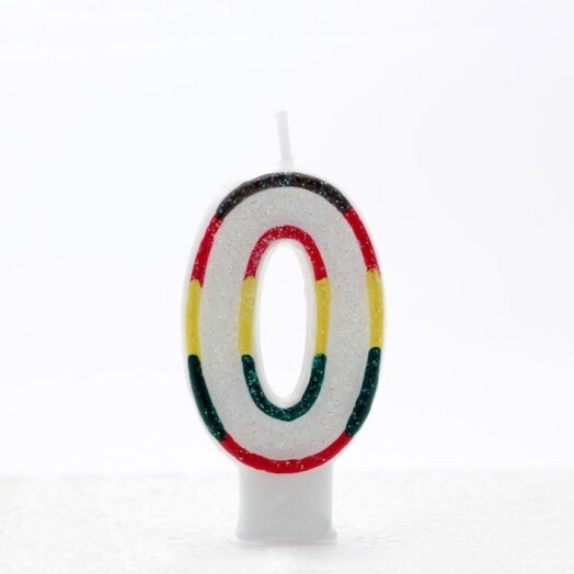 Age 0 Multi Coloured Number Candle