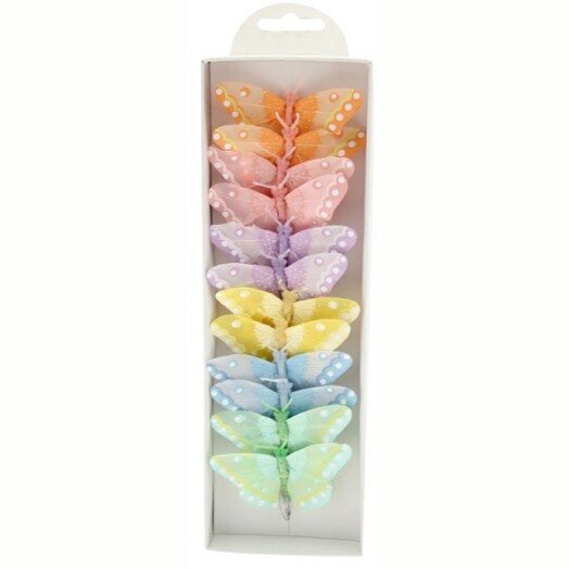 Feather Butterfly Assorted Pastel Colours