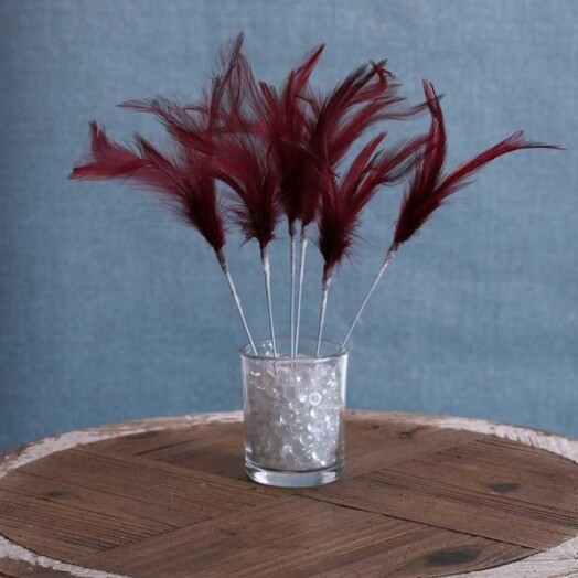 Narrow Feather - Burgundy