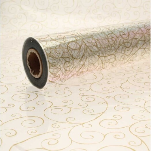 Gold Scroll Cellophane