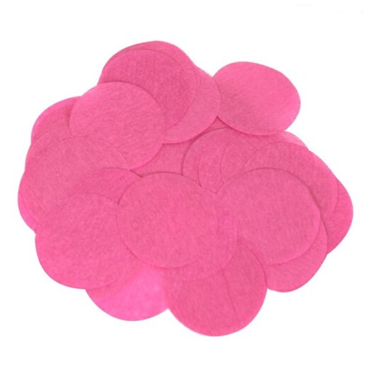 14g Fuchsia Round Tissue Paper Confetti - 15mm