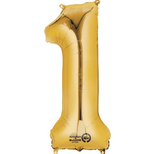 Large Gold Number 1 Foil Balloon