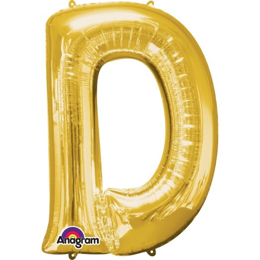 Large Gold Letter D Foil Balloon