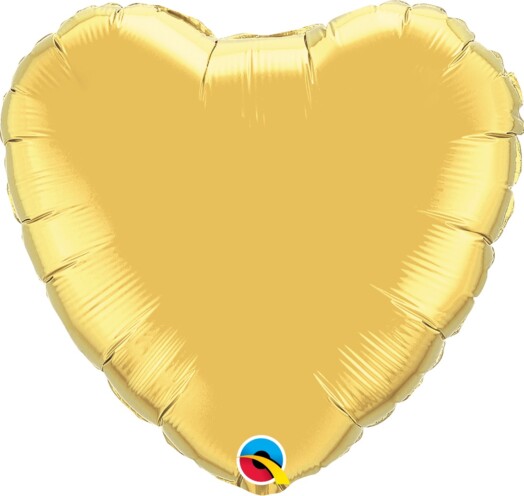 Unpackaged 9" Gold Heart Foil Balloon