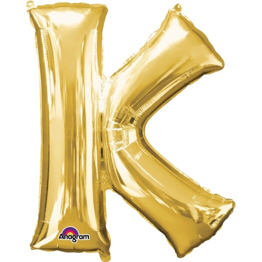 Large Gold Letter K Foil Balloon