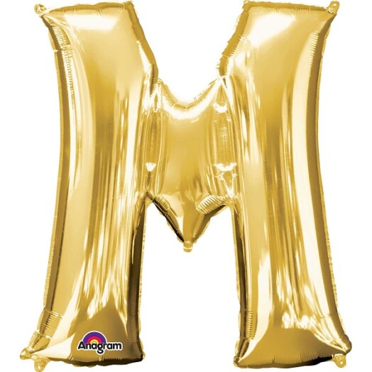 Large Gold Letter M Foil Balloon