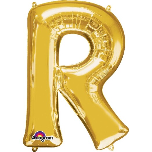 Large Gold Letter R Foil Balloon