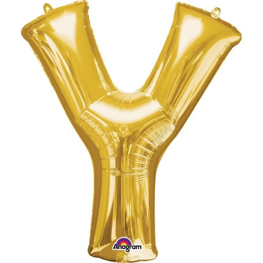 Large Gold Letter Y Foil Balloon