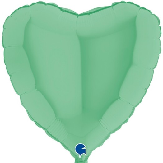 Unpackaged 36" Matte Green Heart Foil Balloon