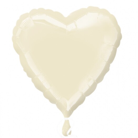 Unpackaged 18" Ivory Heart Foil Balloon