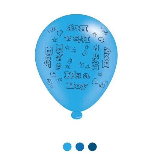 Pack of 8 It's A Boy Latex Balloons