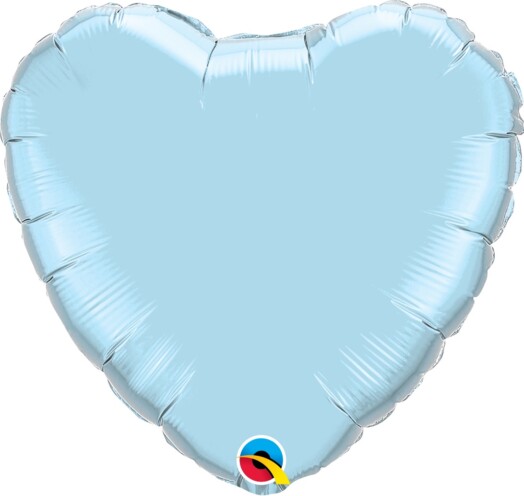 Unpackaged 18" Pearl Light Blue Heart Foil Balloon