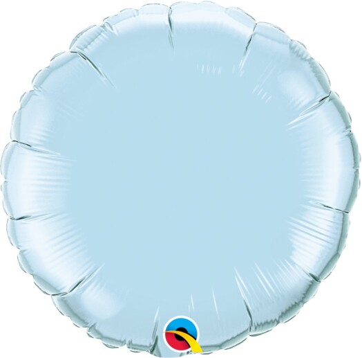 Unpackaged 18" Pearl Light Blue Round Foil Balloon