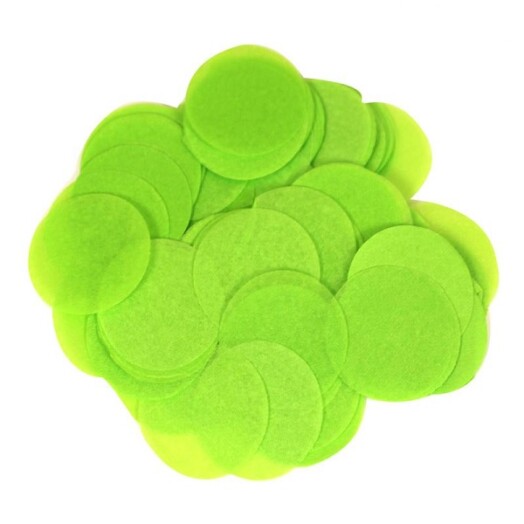 14g Lime Green Round Tissue Paper Confetti - 15mm