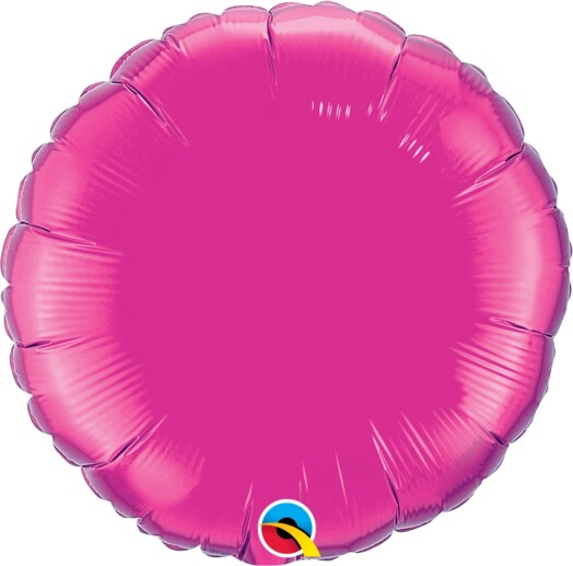 Unpackaged 18" Magenta Round Foil Balloon