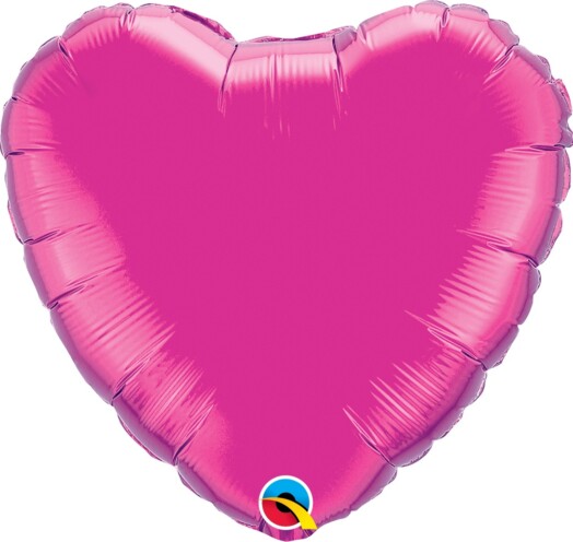 Unpackaged 18" Magenta Heart Foil Balloon