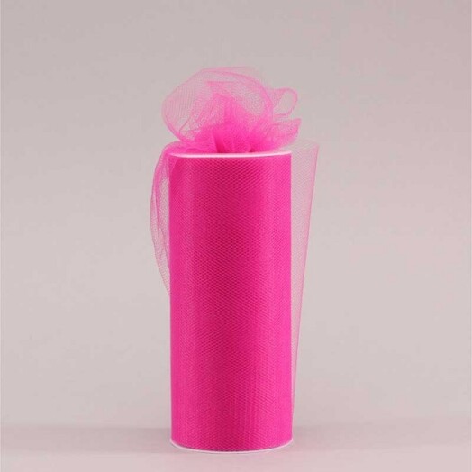 15cm x 25yds Tulle Hot Pink