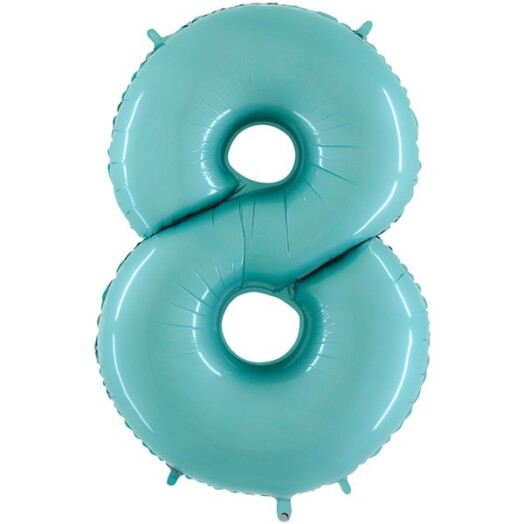 26" Pastel Blue Number 8 Foil Balloon