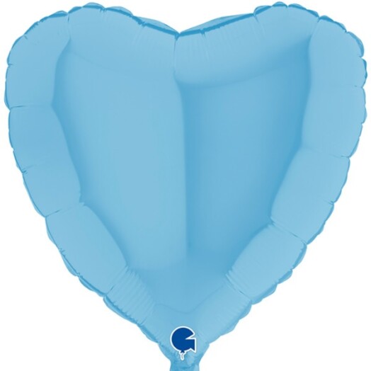 Unpackaged 36" Matte Blue Heart Foil Balloon