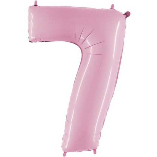 40 Inch Pastel Pink Number 7 Foil Balloon