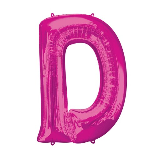 Large Pink Letter D Foil Balloon