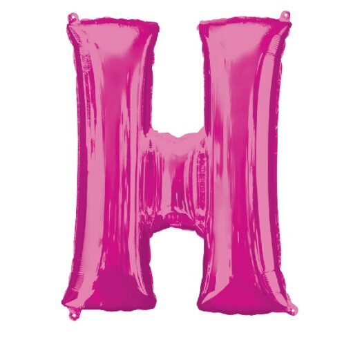 Large Pink Letter H Foil Balloon