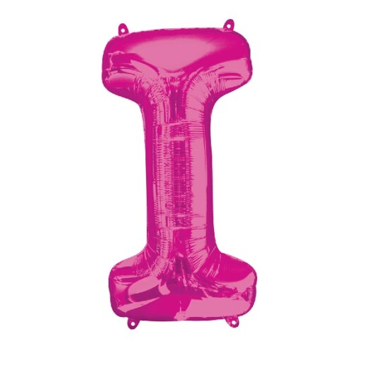 Large Pink Letter I Foil Balloon