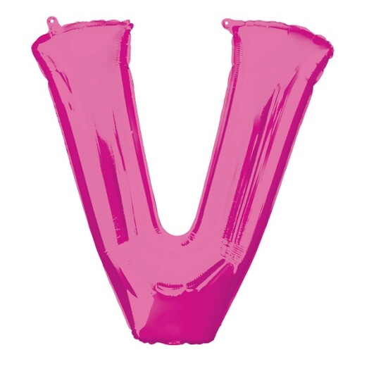 16" Mini Shape Letter Balloon V - Pink