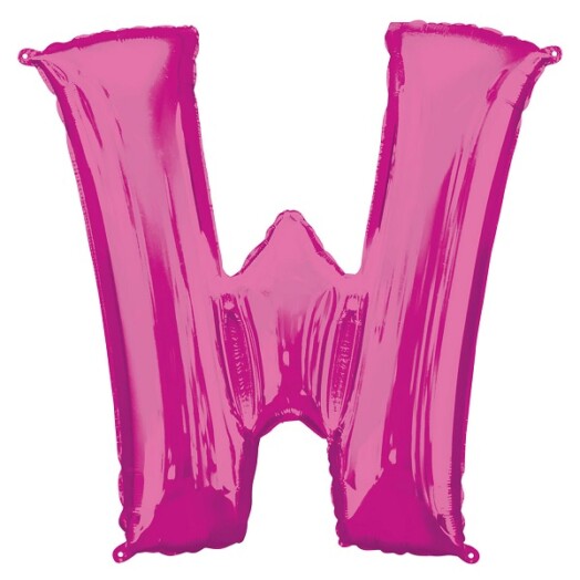 16" Mini Shape Letter Balloon W - Pink