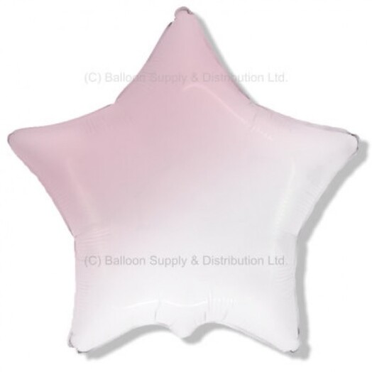 Unpackaged 18" Gradient White & Baby Pink Star Foil Balloon