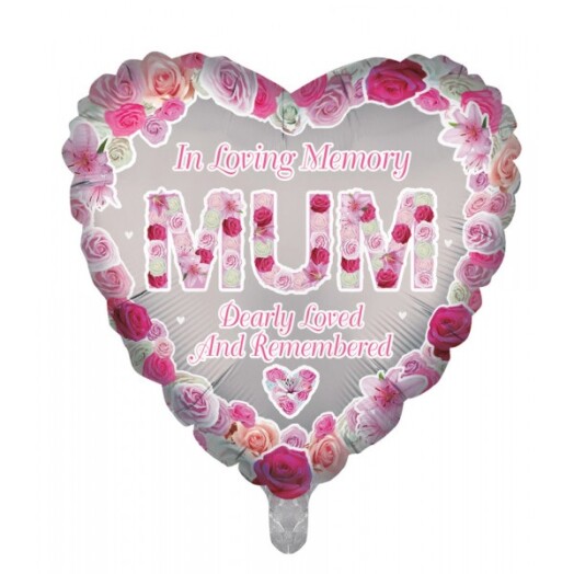 18 Inch Mum Heart Remembrance Foil Balloon