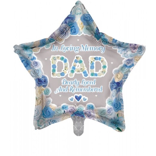 19 Inch Dad Star Remembrance Foil Balloon