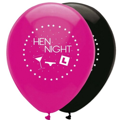 12 Inch Hen Night Latex 6pk