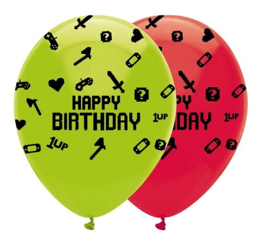 12 Inch Gaming Party Latex 6pk
