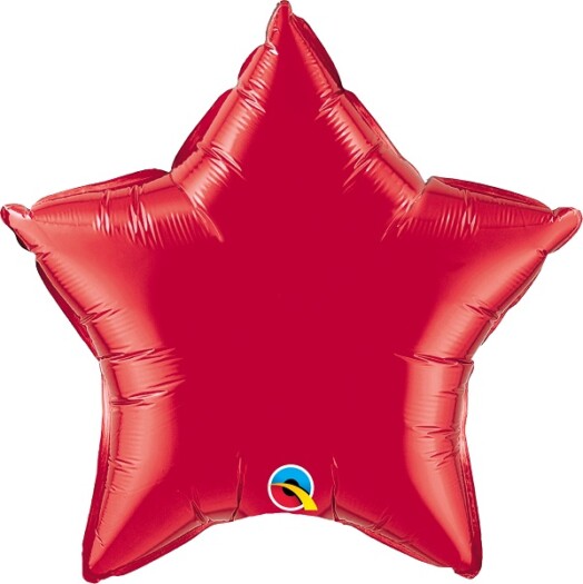 Unpackaged 20" Ruby Red Star Foil Balloon