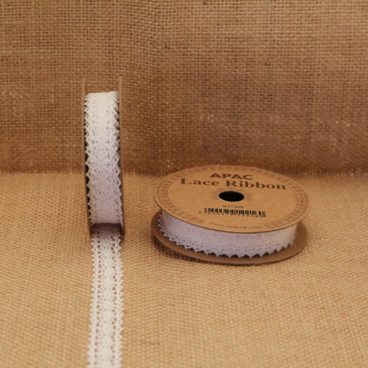 18mm Lace Ribbon White