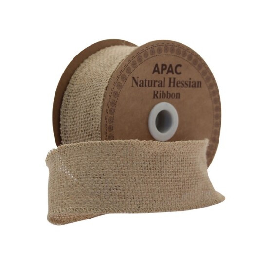 50mm Natural Hessian Ribbon