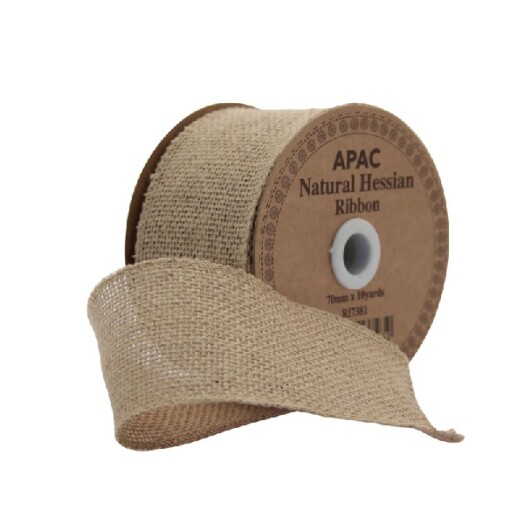 70mm Natural Hessian Ribbon