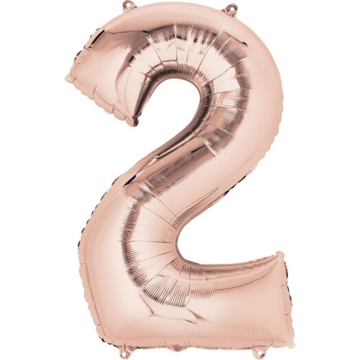 16" Mini Shape Number Balloon 2 - Rose Gold