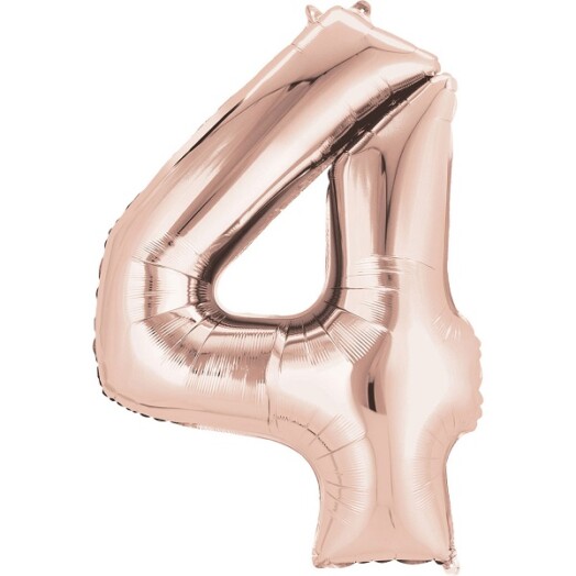 16" Mini Shape Number Balloon 4 - Rose Gold