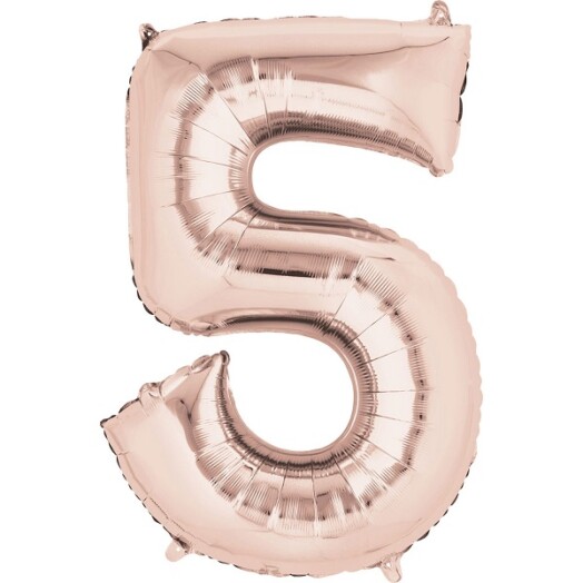 Large Rose Gold Number 5 Foil Balloon