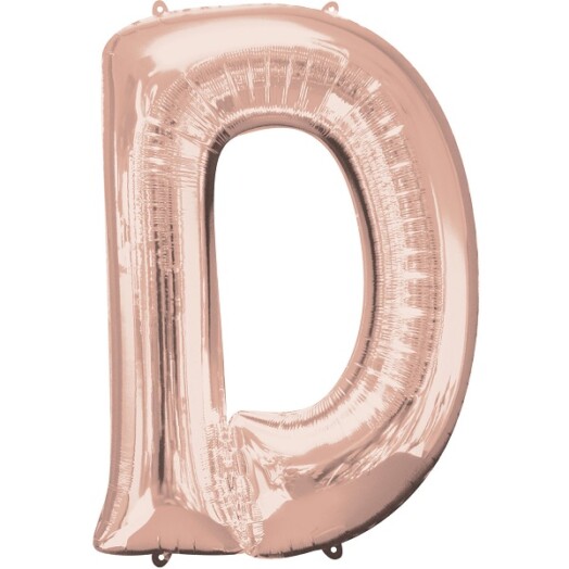 Large Rose Gold Letter D Foil Balloon