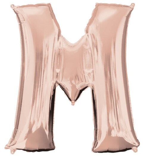 Large Rose Gold Letter M Foil Balloon