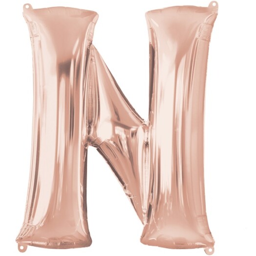 Large Rose Gold Letter N Foil Balloon