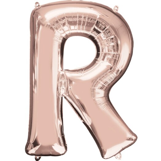 Large Rose Gold Letter R Foil Balloon