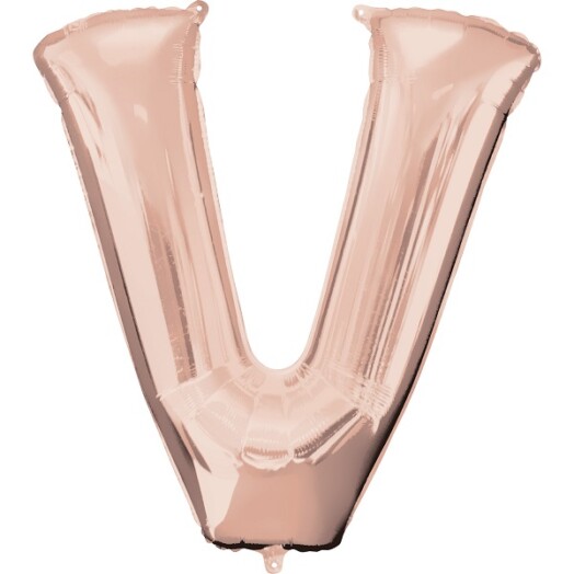 Large Rose Gold Letter V Foil Balloon