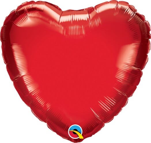 Unpackaged 18" Ruby Red Heart Foil Balloon