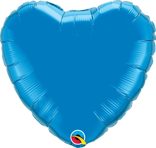 Unpackaged 18" Sapphire Blue Heart Foil Balloon